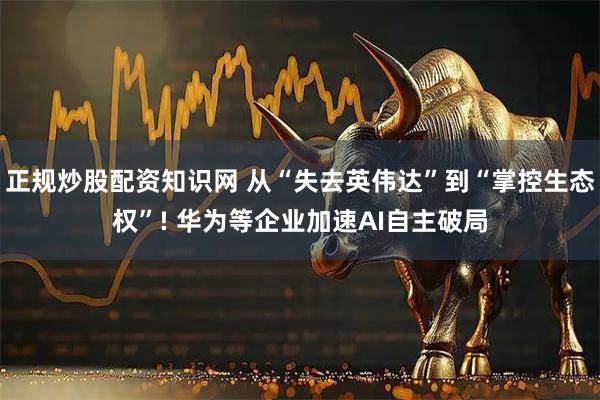 正规炒股配资知识网 从“失去英伟达”到“掌控生态权”! 华为等企业加速AI自主破局