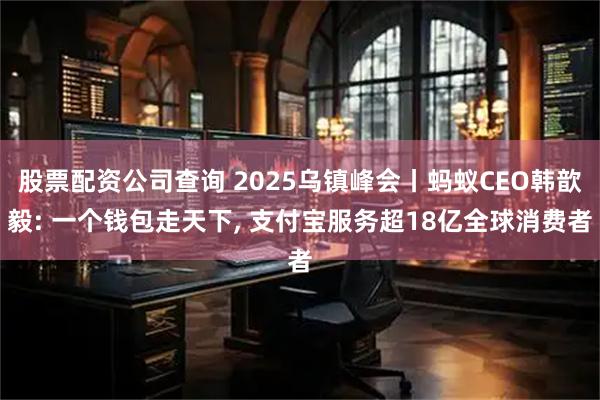 股票配资公司查询 2025乌镇峰会丨蚂蚁CEO韩歆毅: 一个钱包走天下, 支付宝服务超18亿全球消费者
