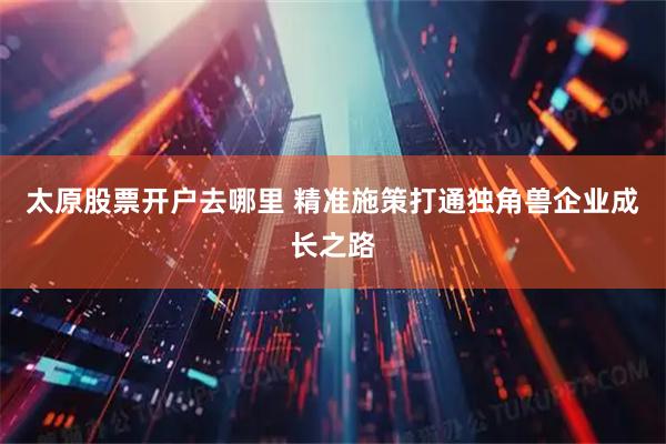 太原股票开户去哪里 精准施策打通独角兽企业成长之路
