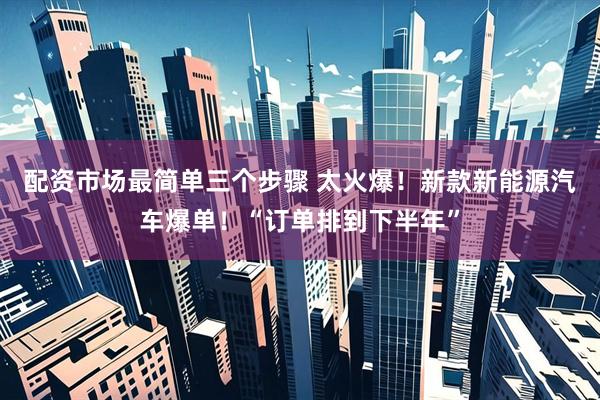 配资市场最简单三个步骤 太火爆！新款新能源汽车爆单！“订单排到下半年”